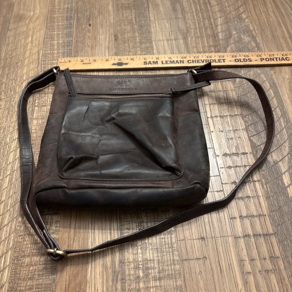 Luxeoria Brown Leather Cross Body Bag